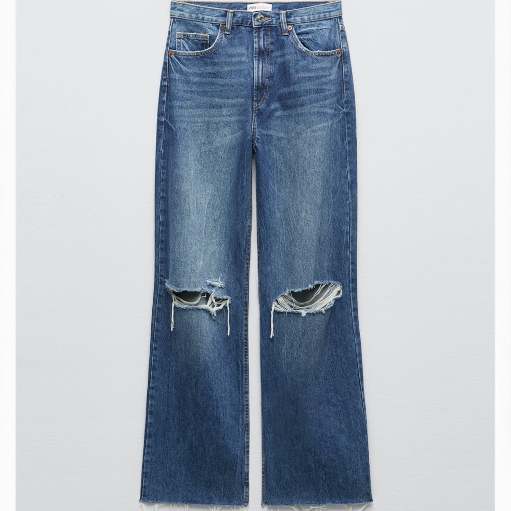 Zara wide leg jeans navy size 12